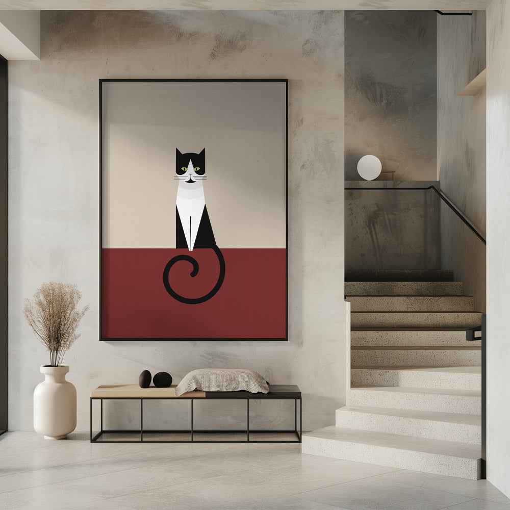 Coco as a geometric cat Poster