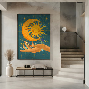 Sun and moon in my hand Poster