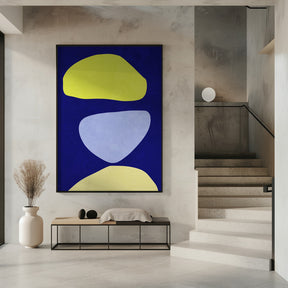 Abstract Forms Blue and yellow Poster