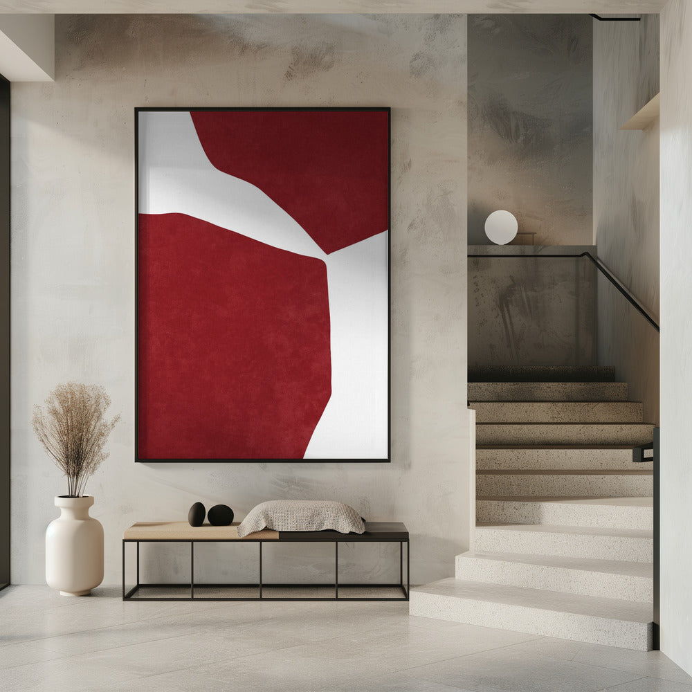 Abstract Red on white Poster