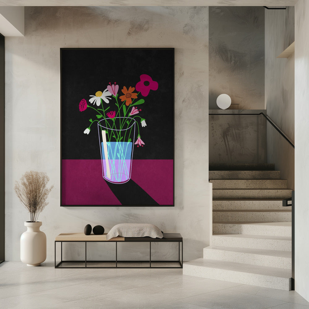 Flowers glow in the dark Poster