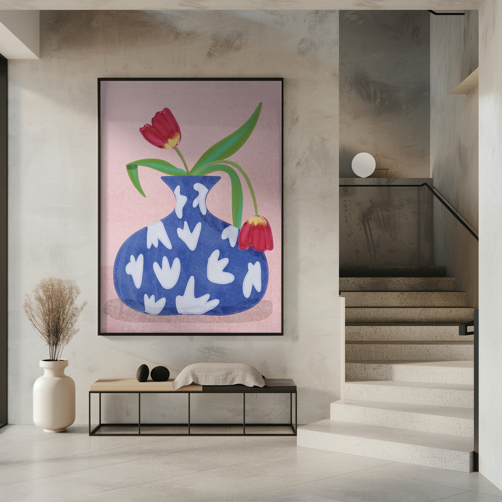 Tulpe in vase Poster