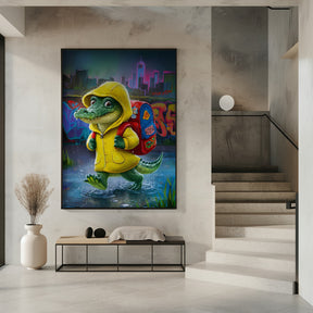 Baby Crocodile Going To School Poster