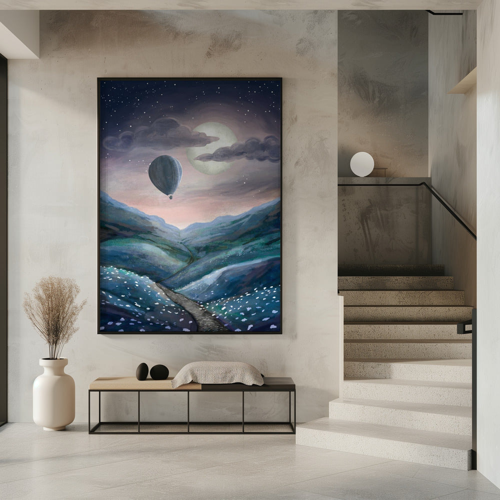 Moonlight landscape Poster