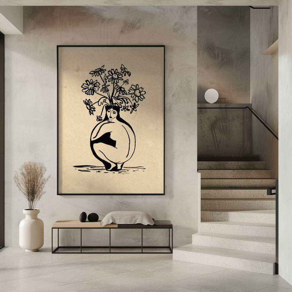 Woman in vase Poster