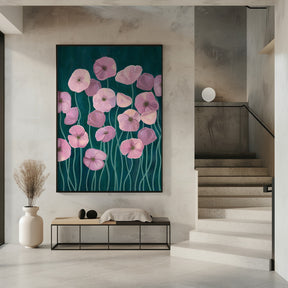 Pink poppies Poster