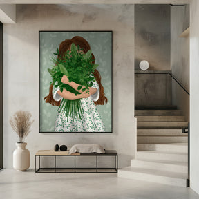 Girl with posy Poster