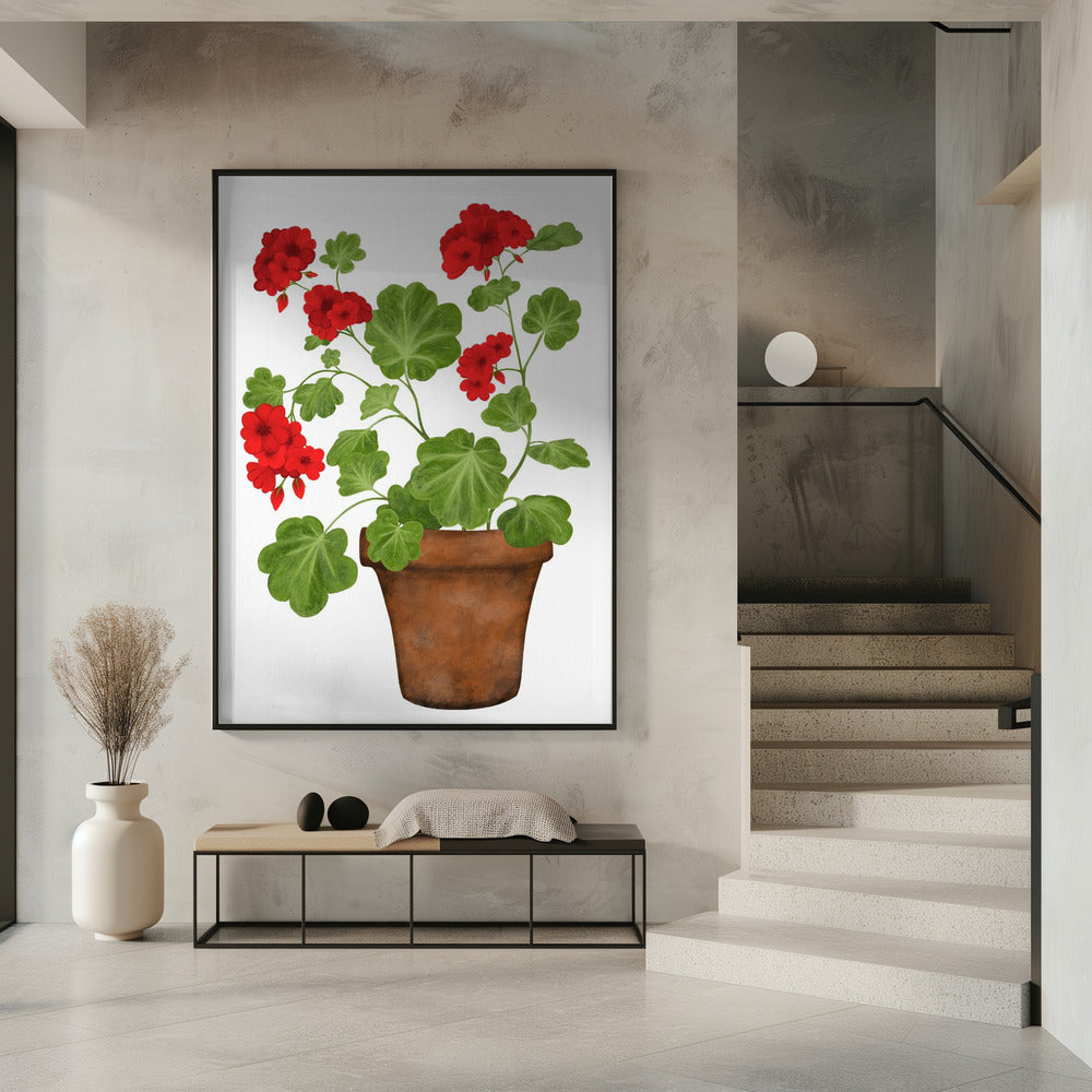 Red Geranium Poster