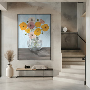 Vase with poppys Poster