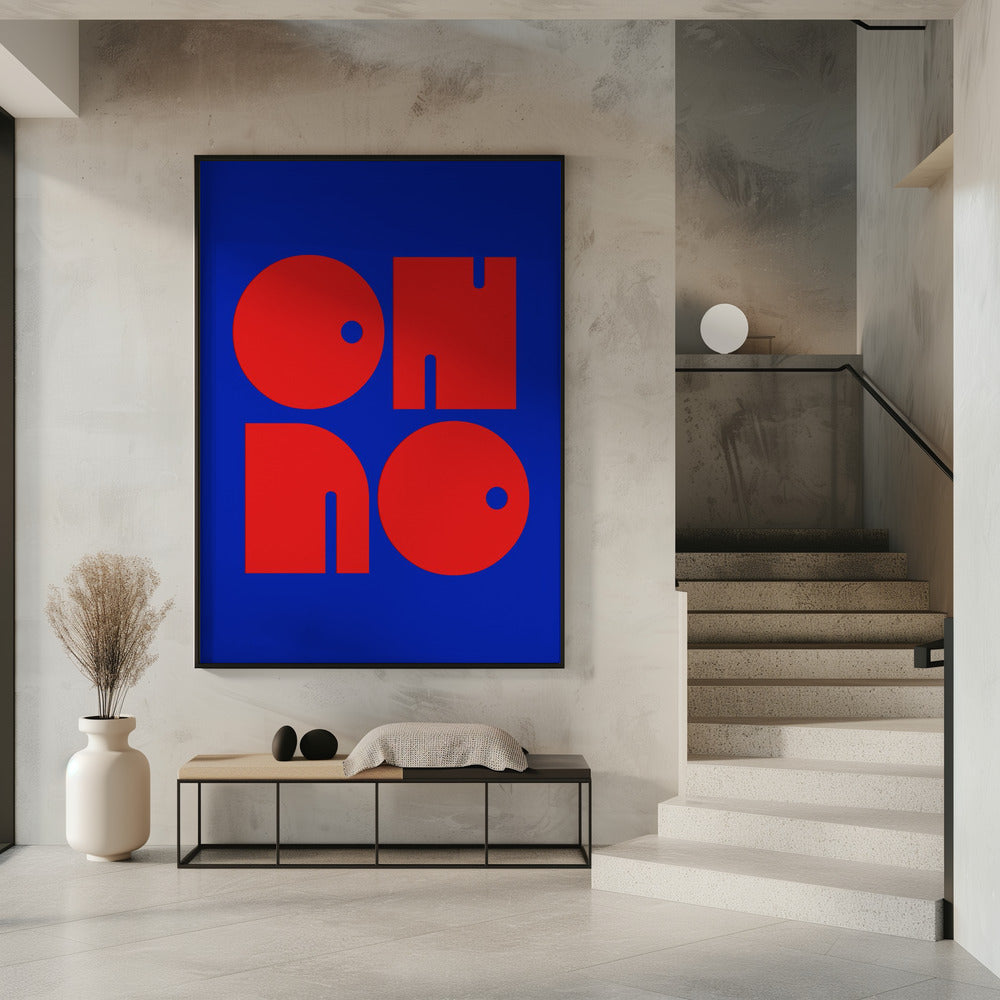 Oh No Dark Blue Recovered.psdratio 3x4 Print By Bohonewart Poster