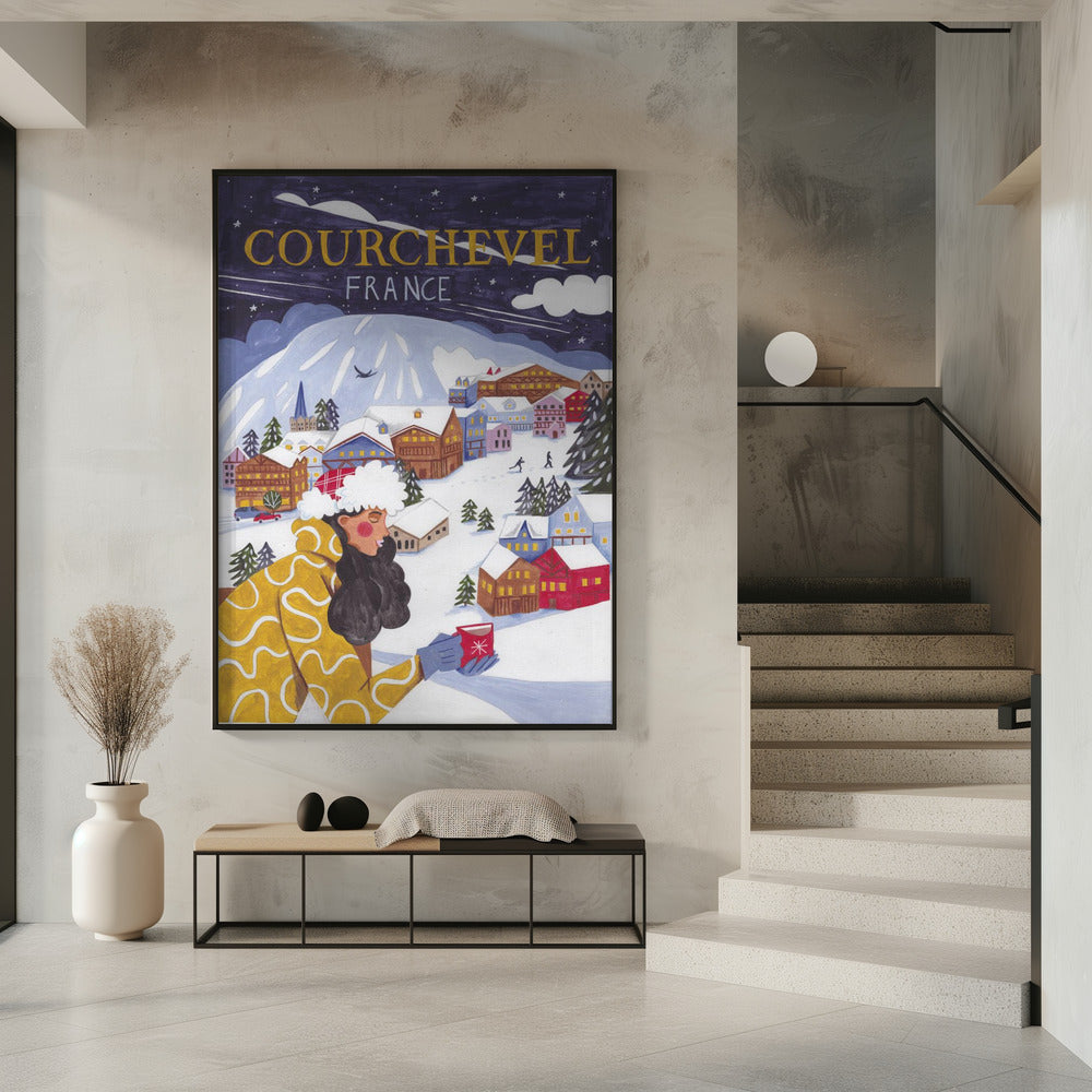 Travel Poster woman in France, Courchevel Poster