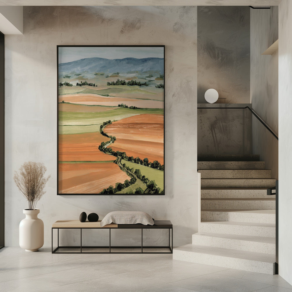 Queniva patchwork landscape Poster