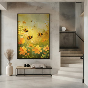 Bees and Flowers Poster