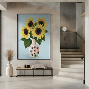 Vase of Sunflowers Poster