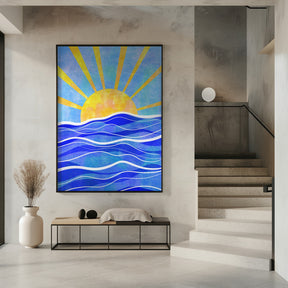 Sea Sunset Blue Poster