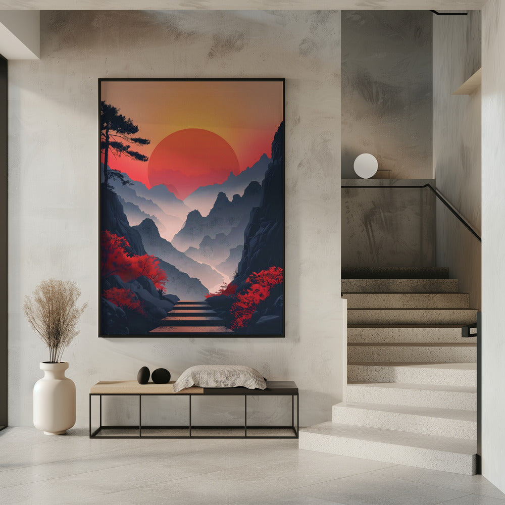 Sunset In the Mountains Poster