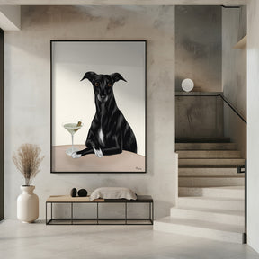 Classy Greyhound with Martini Poster