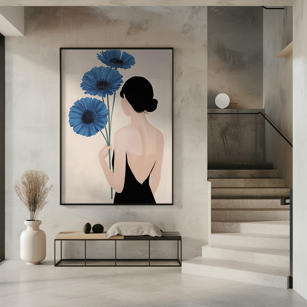 Blue Blooms In Silence Poster