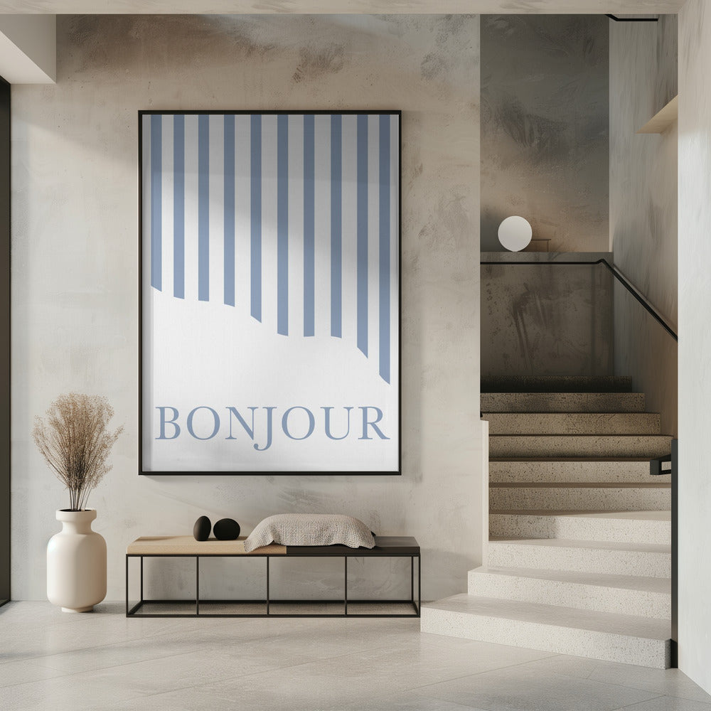 Bonjourbluestripes Ratio2x3 Poster