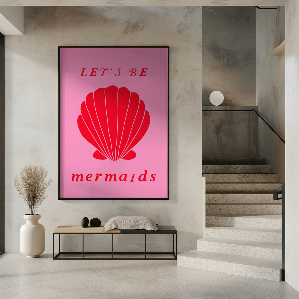 Mermaidspinkred Ratioiso Poster