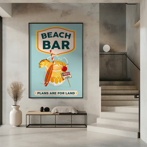 Beach Bar Summer Tropical Cocktail Bar Art Poster