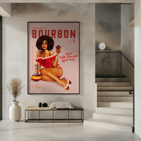 Babes of Bourbon Vol 8 Vintage Pinup Girl With Afro Poster