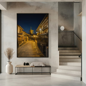 Historic Kyoto with Yasaka Pagoda in the evening Poster