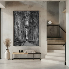 Mighty Arashiyama bamboo forest - monochrome Poster