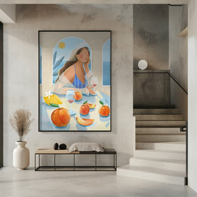 Girl with peaches Poster