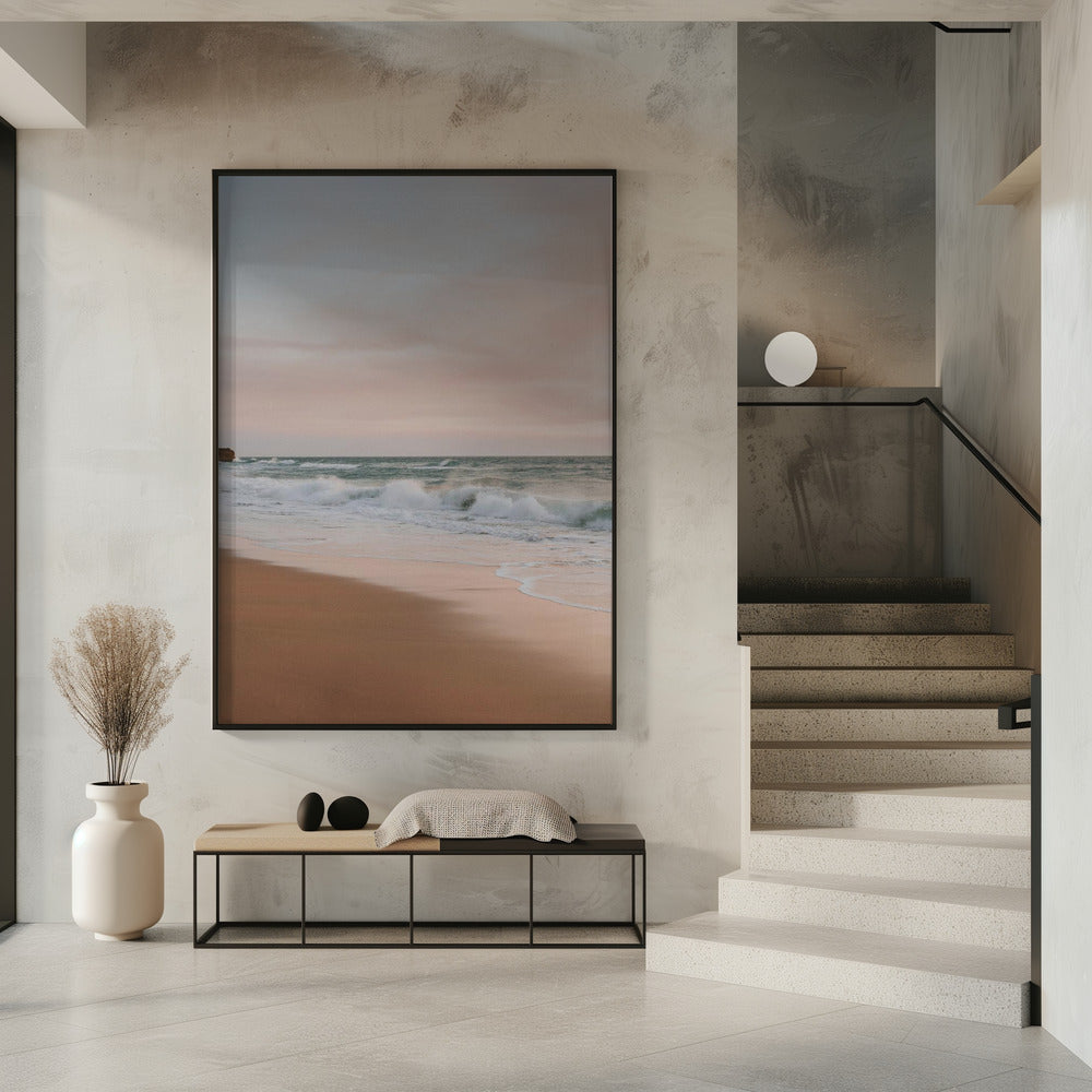 Pink Sunset Beach Poster