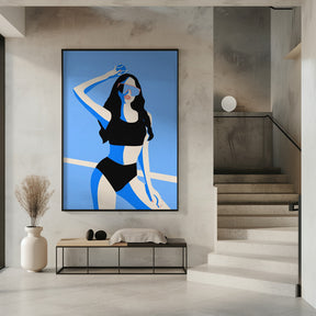 Blue Sport Girl Poster