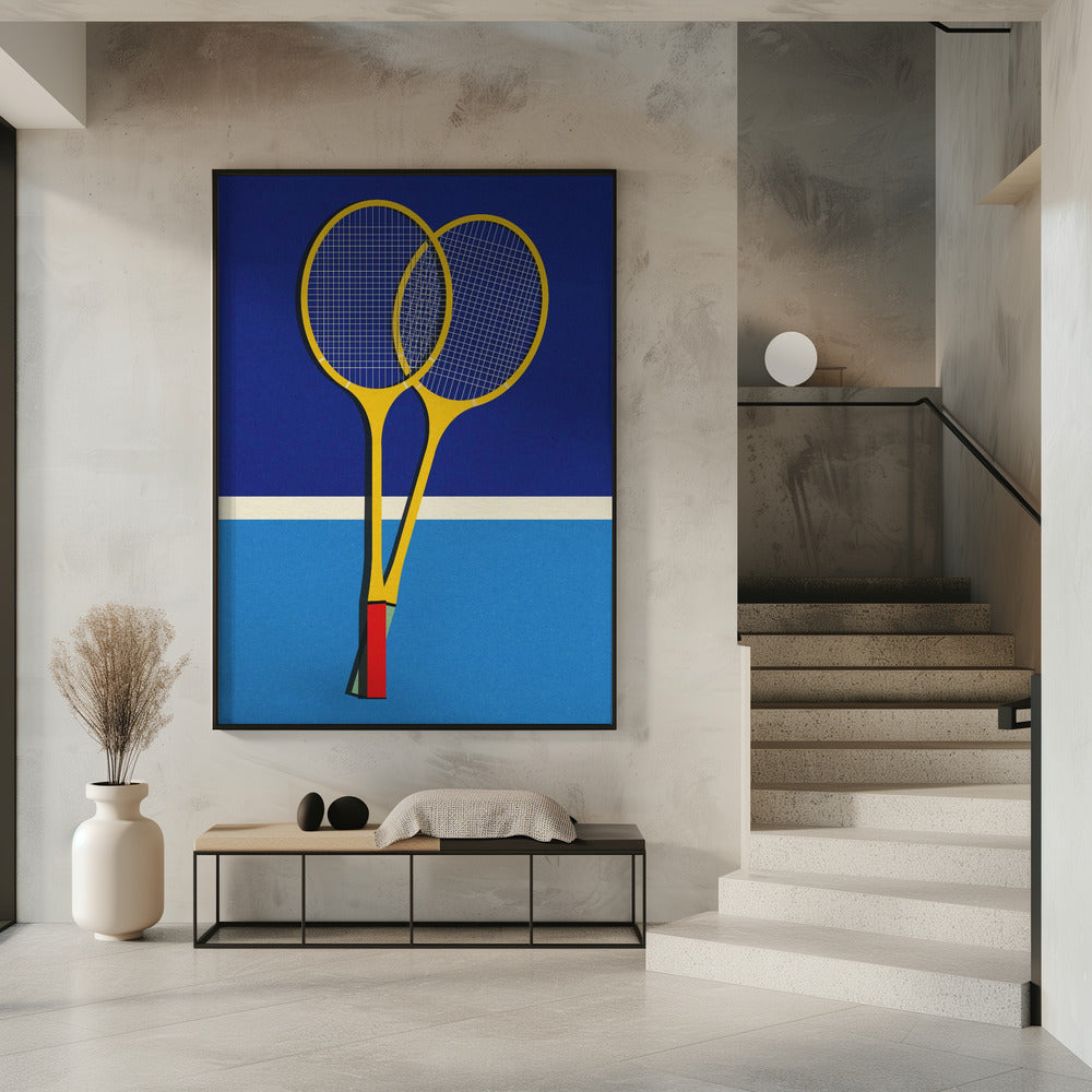 Wooden Badminton Rackets Poster