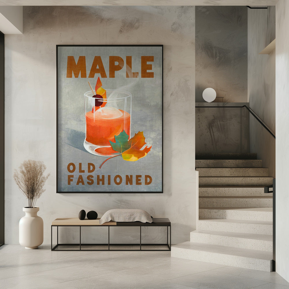 Maple Old Fashioned Cocktail Poster