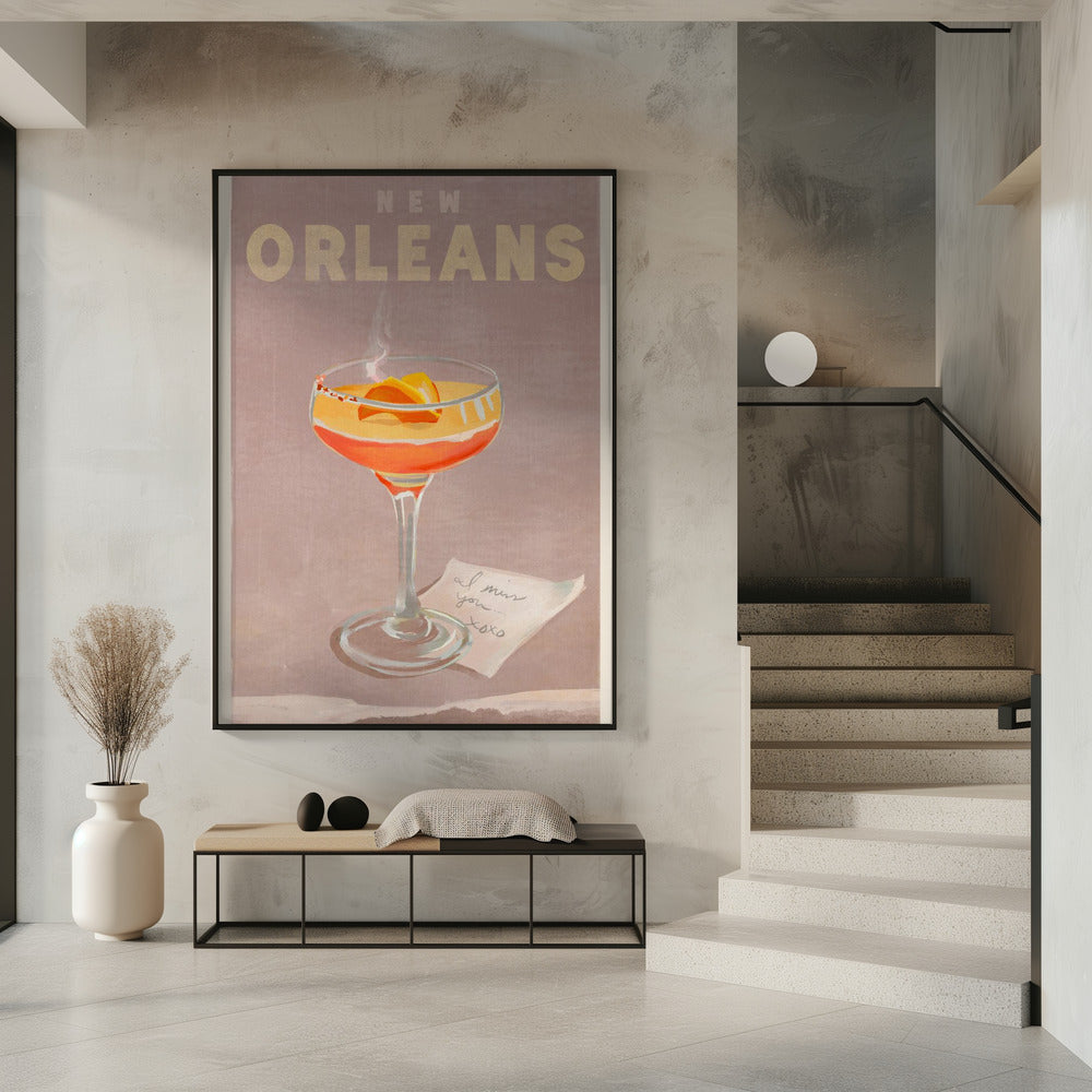 New Orleans Cocktail Travel Poster Poster