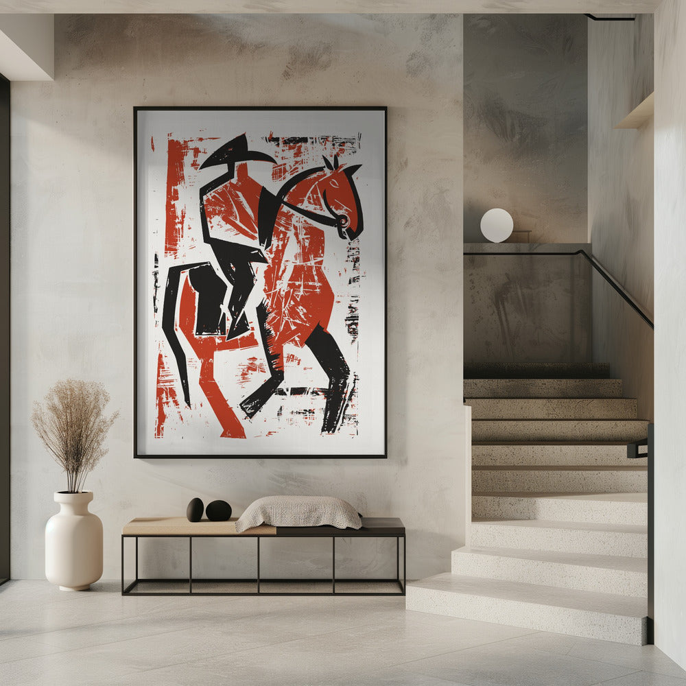 Abstract Horse Rider Poster