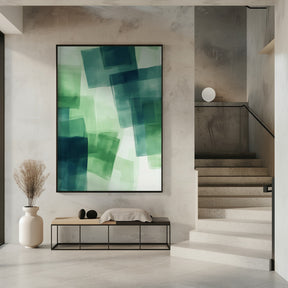 Green Squares Poster