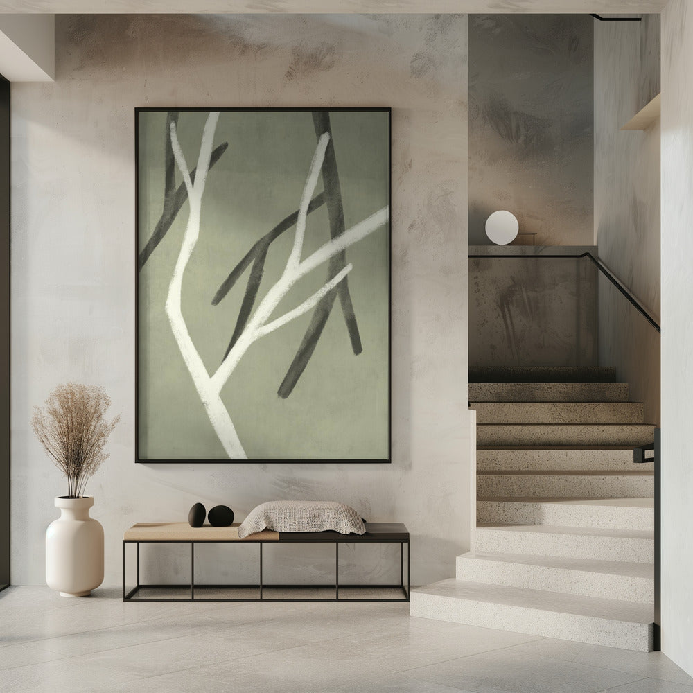 Twigs On Sage Green 1 Poster