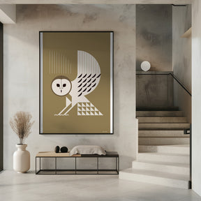 Golden Animals - Barn Owl (Gold) Poster