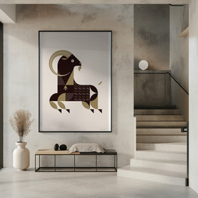 Golden Animals - Kri Kri Goat (White) Poster