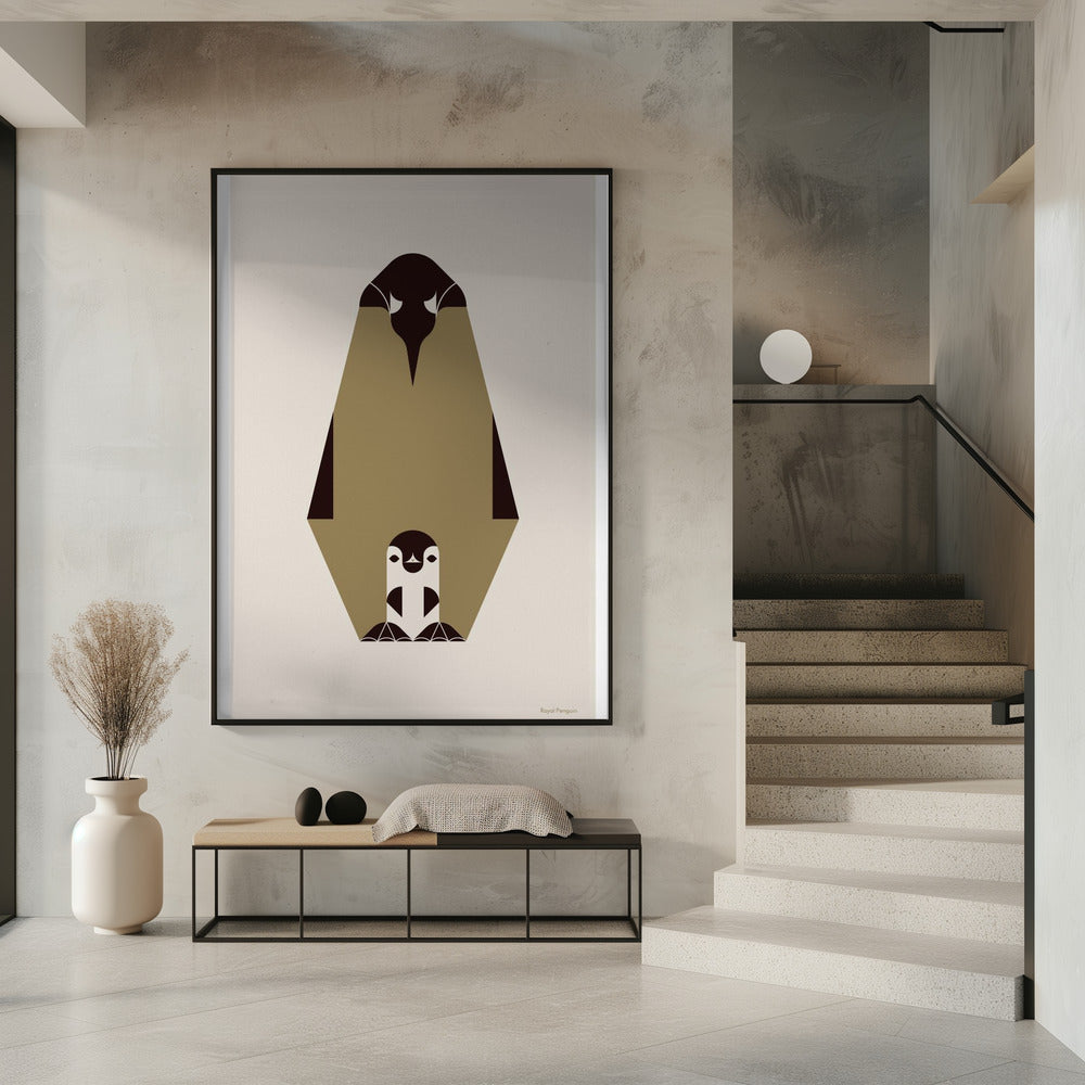 Golden Animals - Royal Penguin (white) Poster