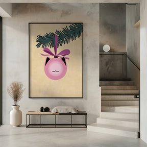 Meowry bauble pink/tan Poster