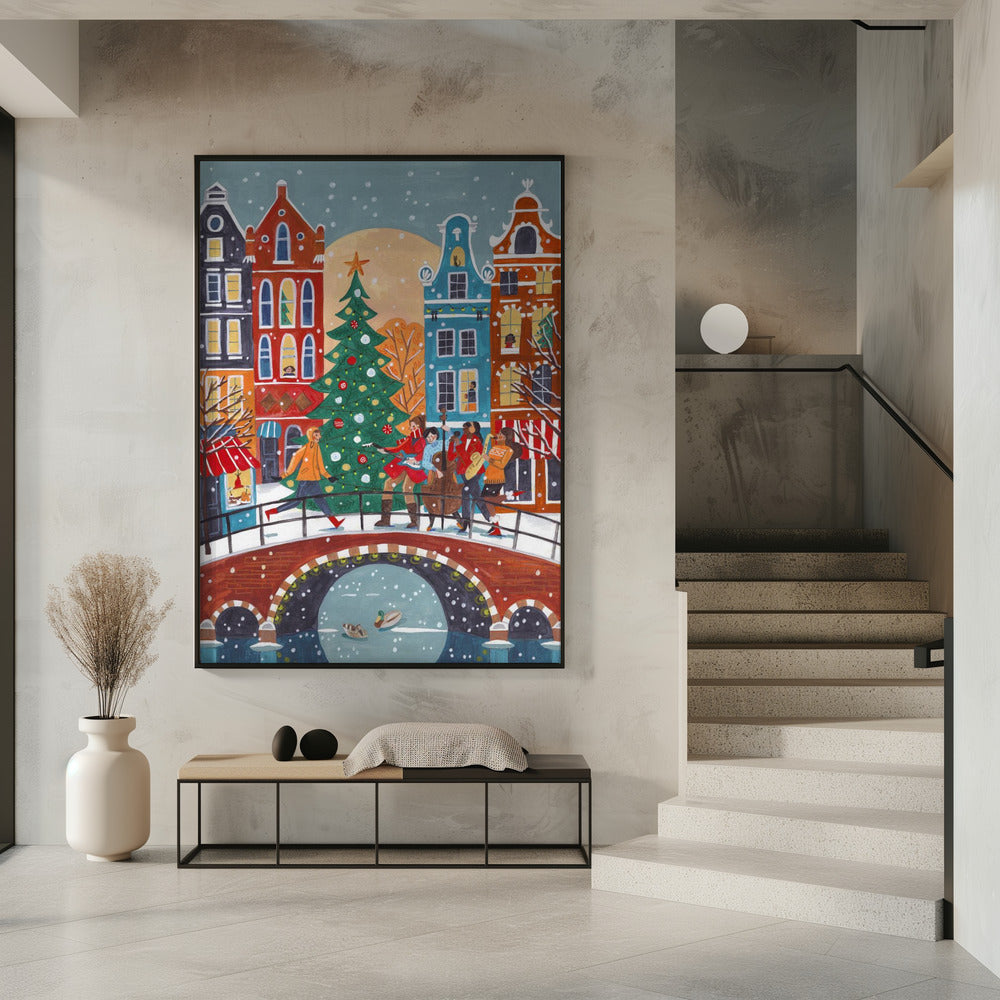 Snowfall in Amsterdam Poster