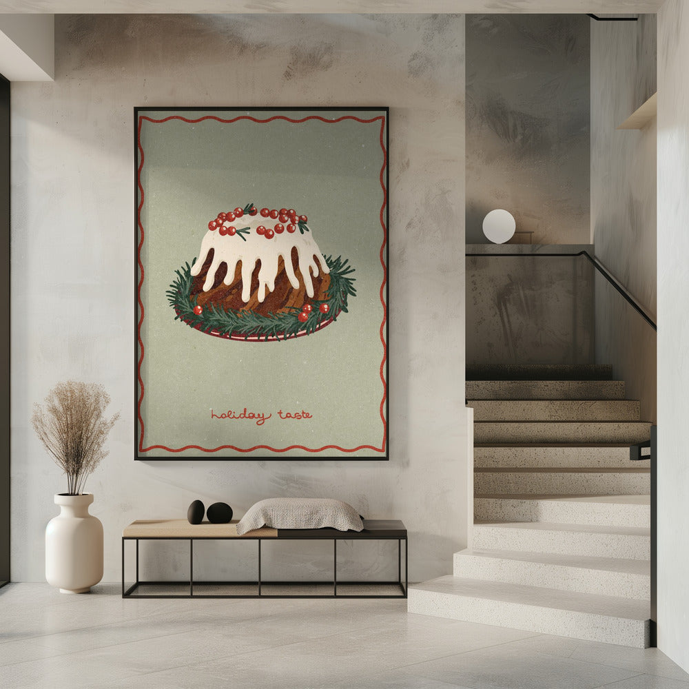 Christmas cake. Holiday Taste Poster