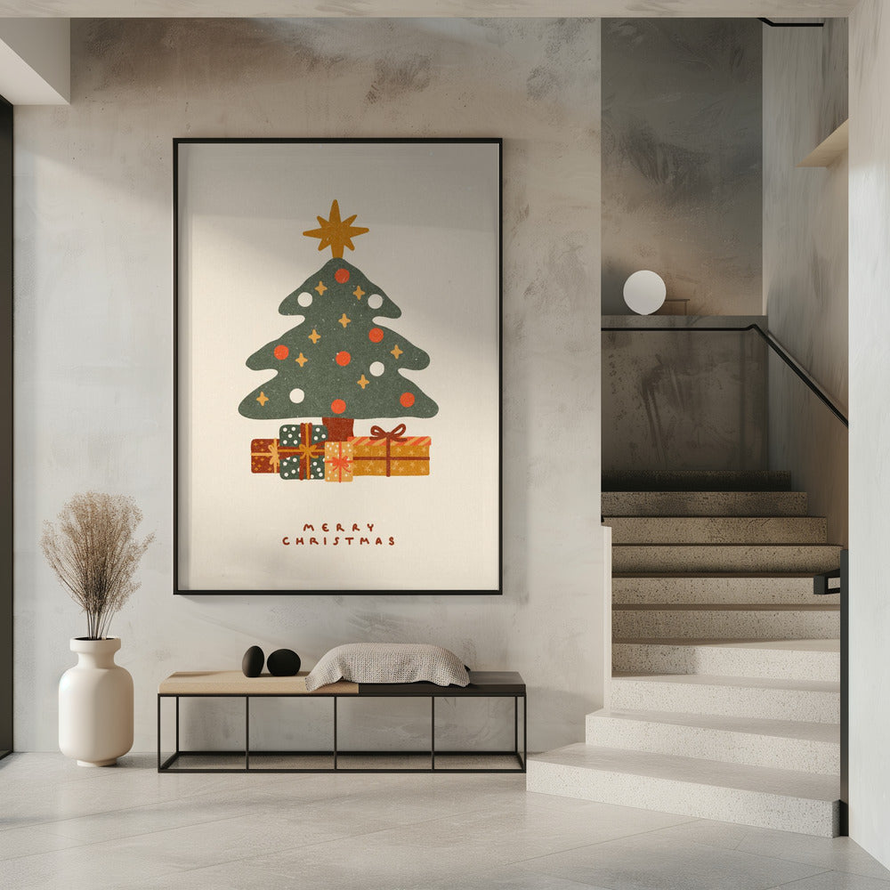 Christmas tree with gifts Poster