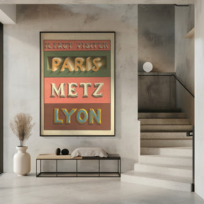 Paris Metz Lyon Poster