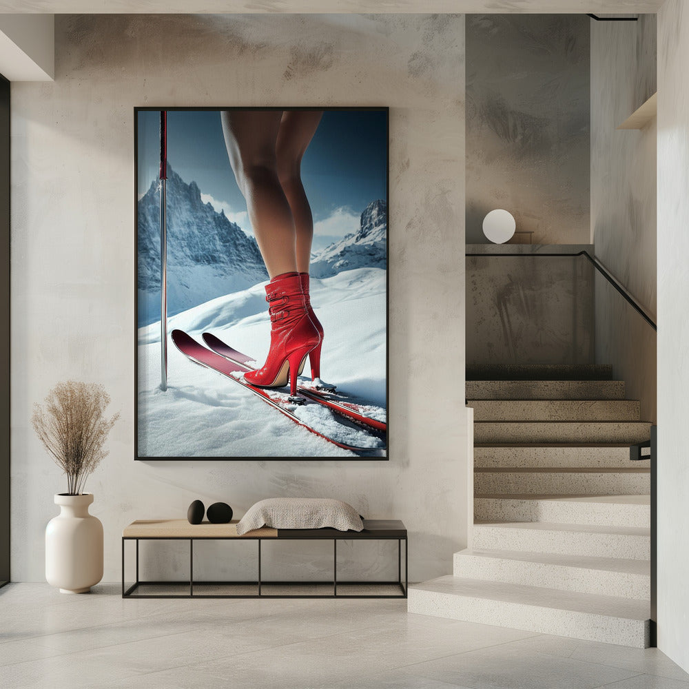 Ski Glamour High Heels Poster