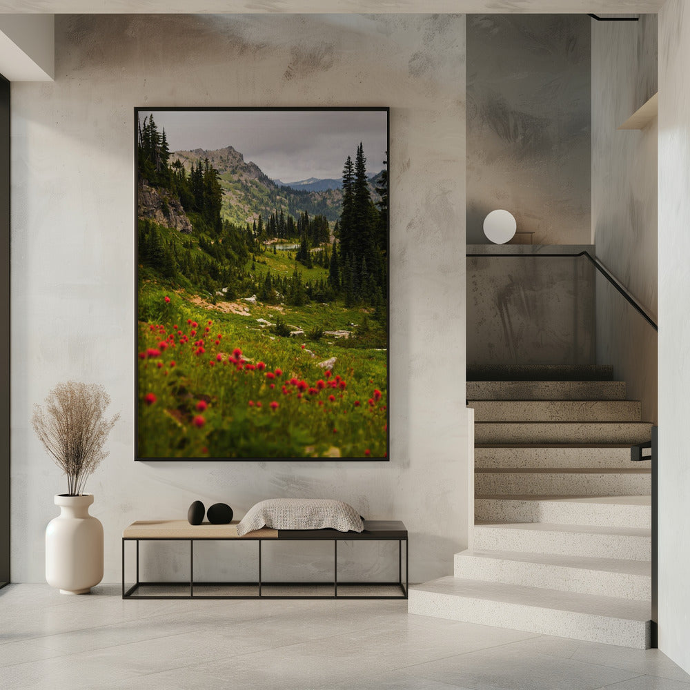 Mount Rainier Paintbrush Poster