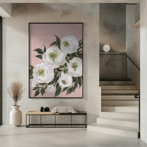 Evadne peonies in pink Poster