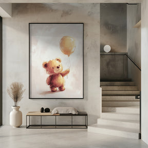 Teddy Bear and Balloon Poster