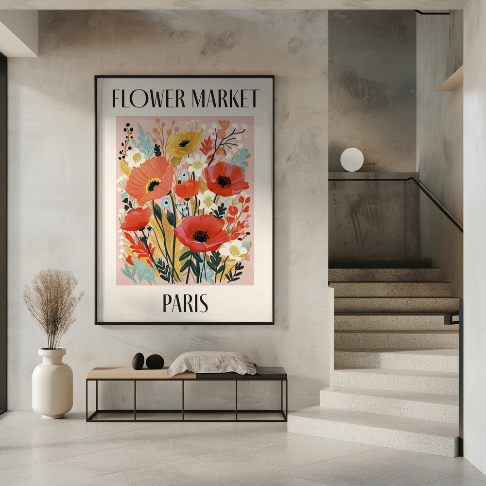 Flower Market Paris France Poster